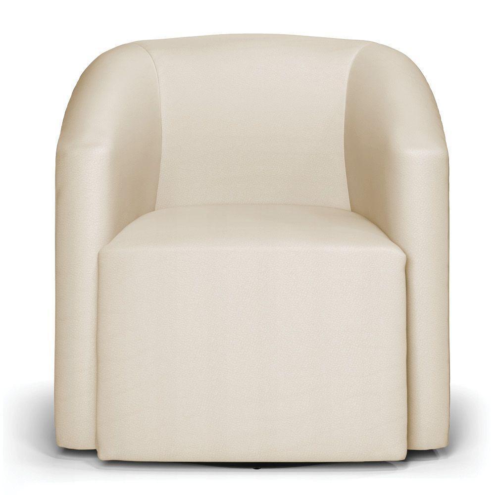 Poltrona Stella Max Corino Bege Base Giratória - D'rossi - 3