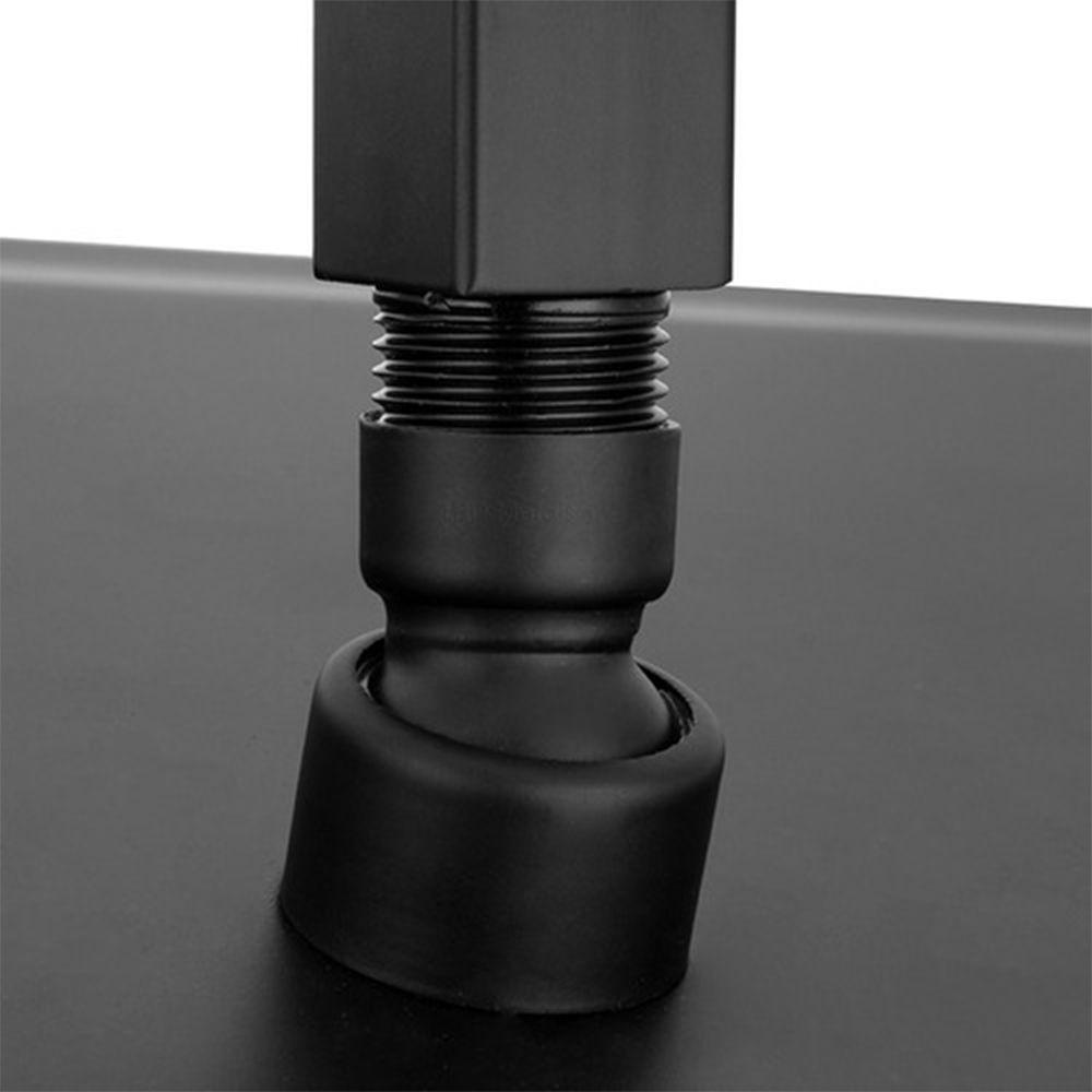 Chuveiro Ducha 20x20 Inox Teto Preto Fosco Quadrado Suporte - 8