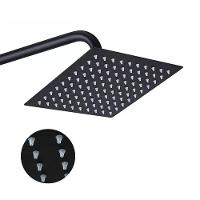 Chuveiro Ducha Slim Quadrado 20x20 Inox Parede Suporte Preto Fosco Piscina Banheiro Area Externa - 2