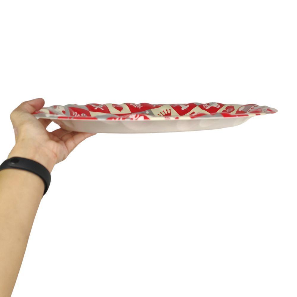 Bandeja Natal Natalino Oval Decoraçao Papai Noel Neve Presente Enfeite Mesa - 4