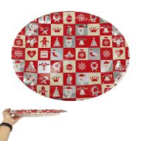 Bandeja Natal Natalino Oval Decoraçao Papai Noel Neve Presente Enfeite Mesa - 2