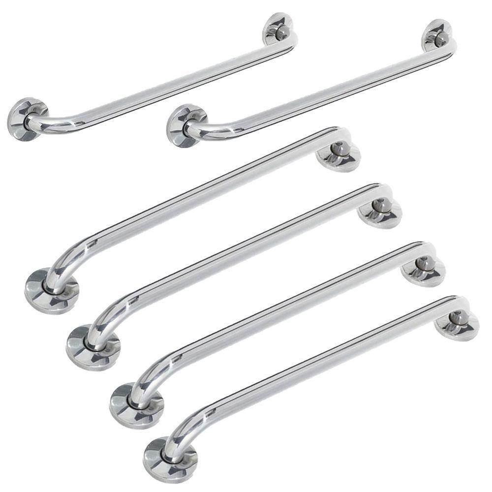 Alça De Apoio Barra Inox Kit 6 Unidades 70cm 80cm Deficiente Cadeirante Idoso - 1