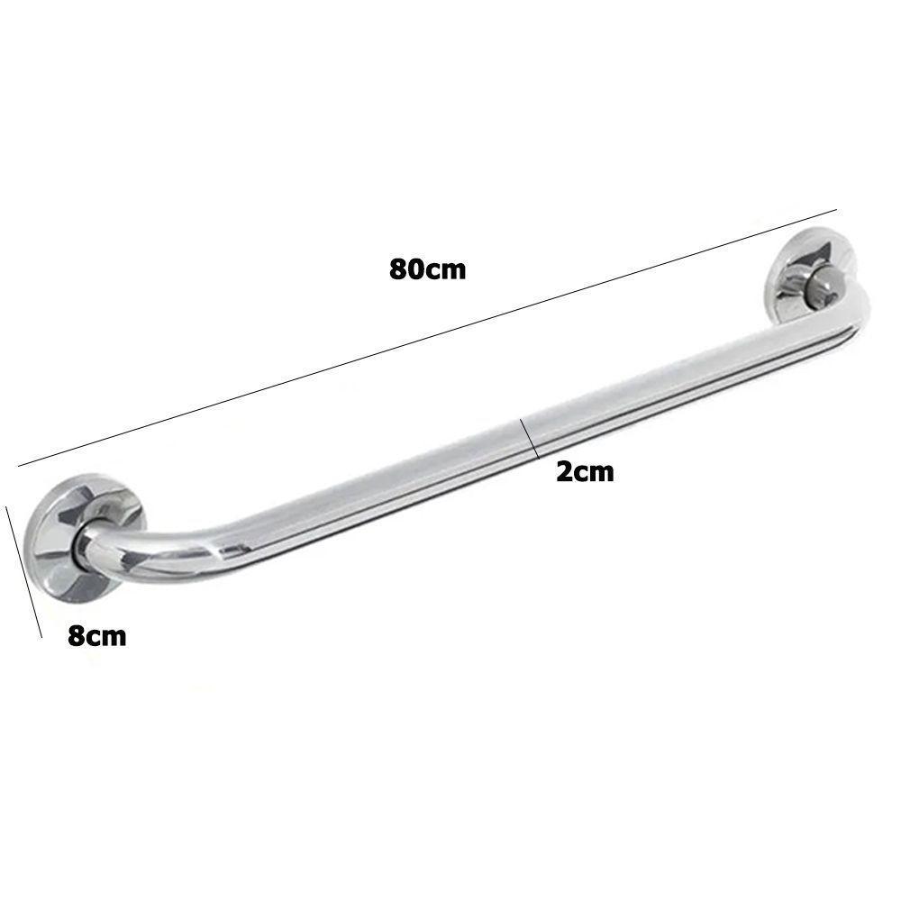 Alça De Apoio Barra Inox Kit 6 Unidades 70cm 80cm Deficiente Cadeirante Idoso - 3