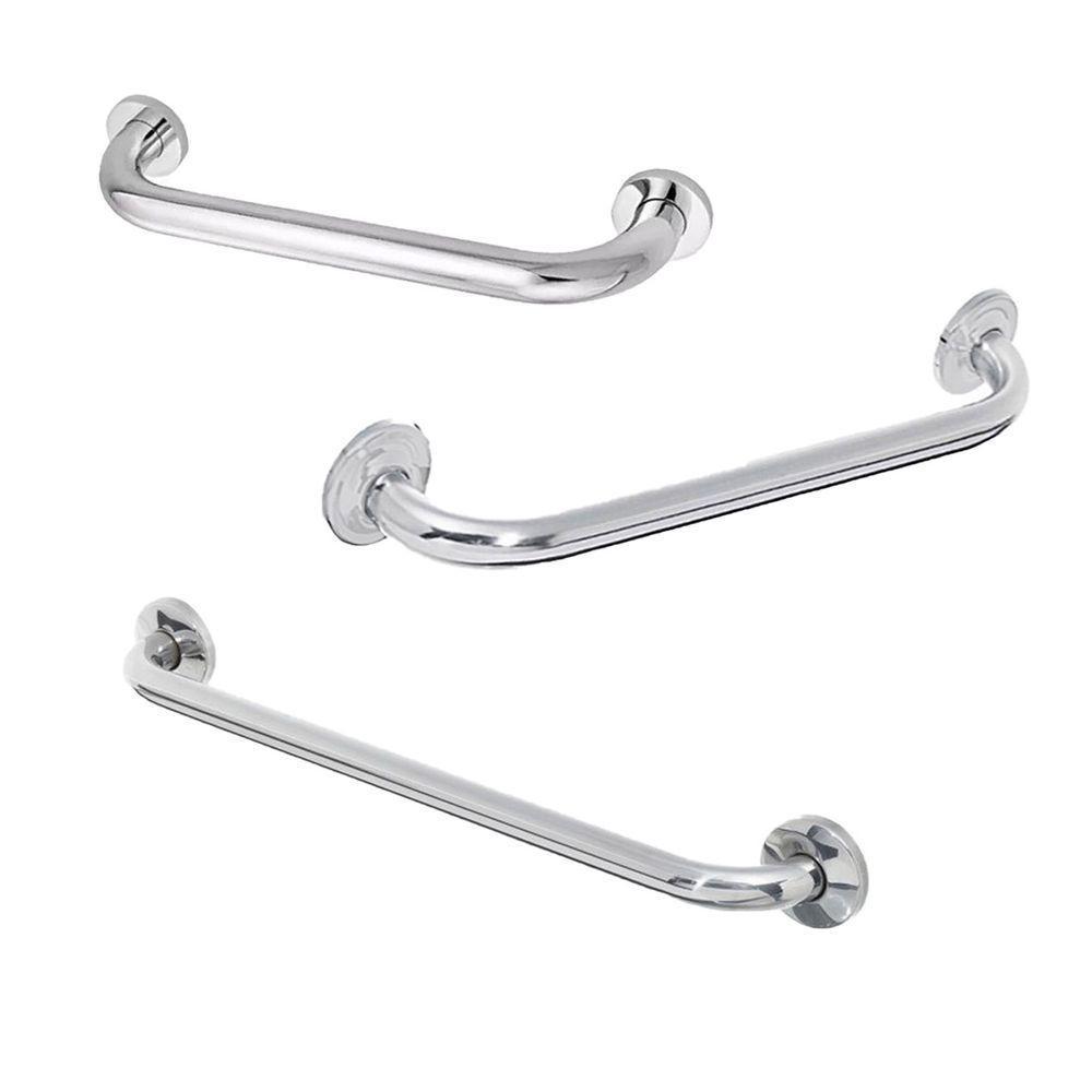 Alça De Apoio Barra Inox Banheiro Kit 3 Unidades 30cm 40cm 60cm Idoso - 1