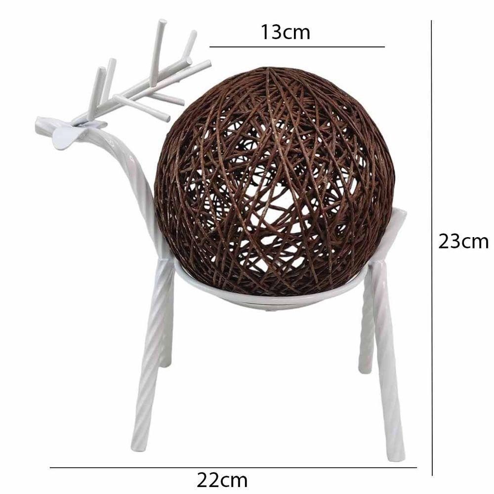 Luminaria Abajur Cervo Rena Decoraçao Natal Casa Quarto Sala Estante Mesa Recepçao - 3