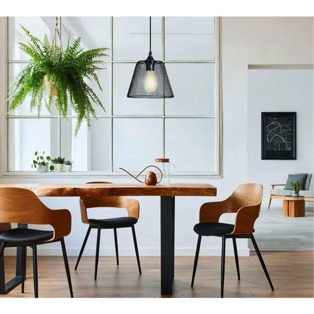 Lustre Cupula Abajur Pendente Casa Sala Quarto Copa Decoraçao Iluminaçao Teto Metal - 10