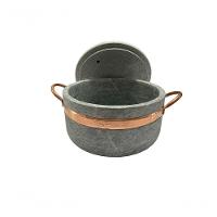 Panela De Pressão Pedra Sabão Alça De Cobre Com Pino 3,6 L. - 2