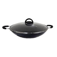 Tacho Chinês Panela Wok Alumínio Antiaderente Tampa 32cm2,5l - 1
