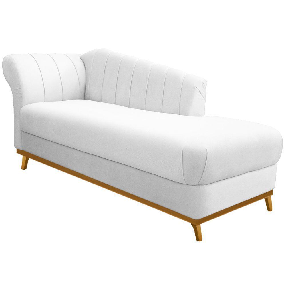 Kit Diva Recamier Vanessa 160cm Lado Direito E 01 Poltrona Laura Suede Cor Branco - 3