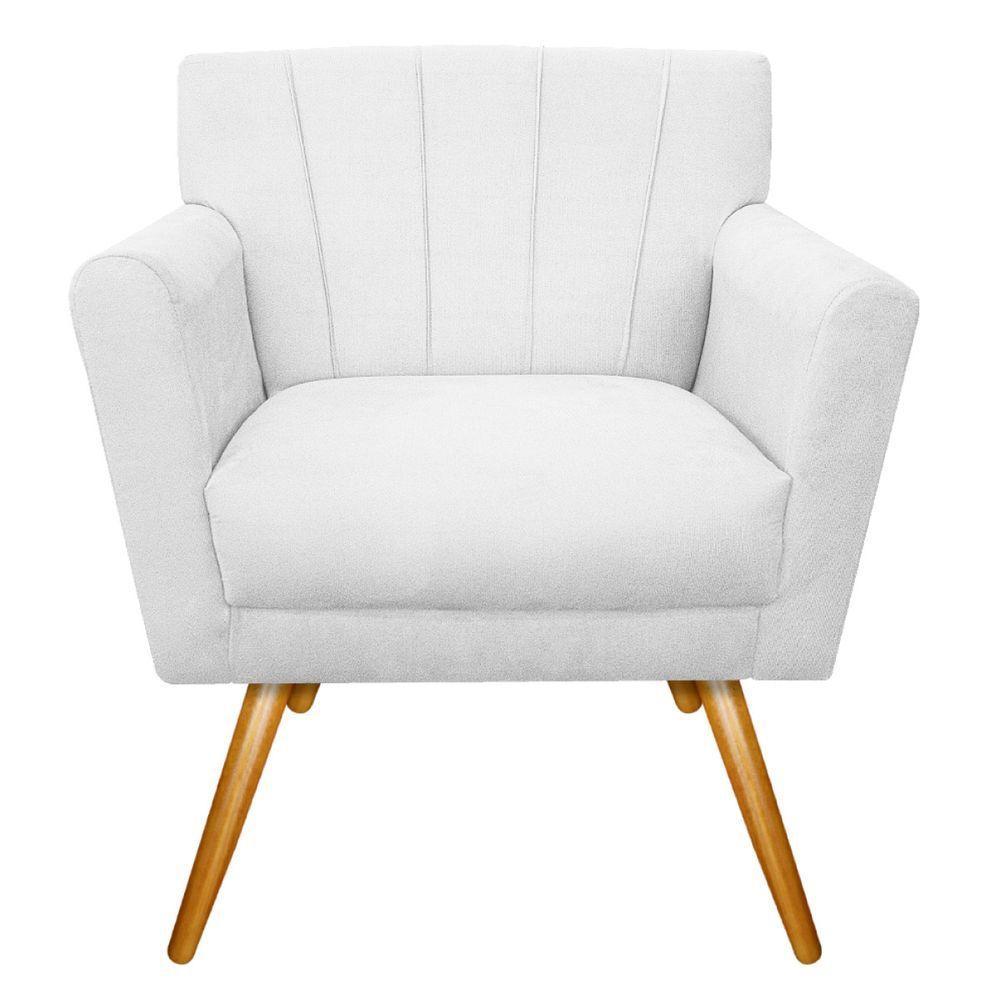 Kit Diva Recamier Vanessa 160cm Lado Direito E 01 Poltrona Laura Suede Cor Branco - 4