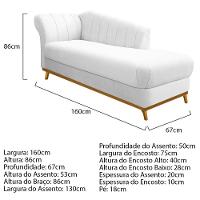 Kit Diva Recamier Vanessa 160cm Lado Direito E 01 Poltrona Laura Suede Cor Branco - 7