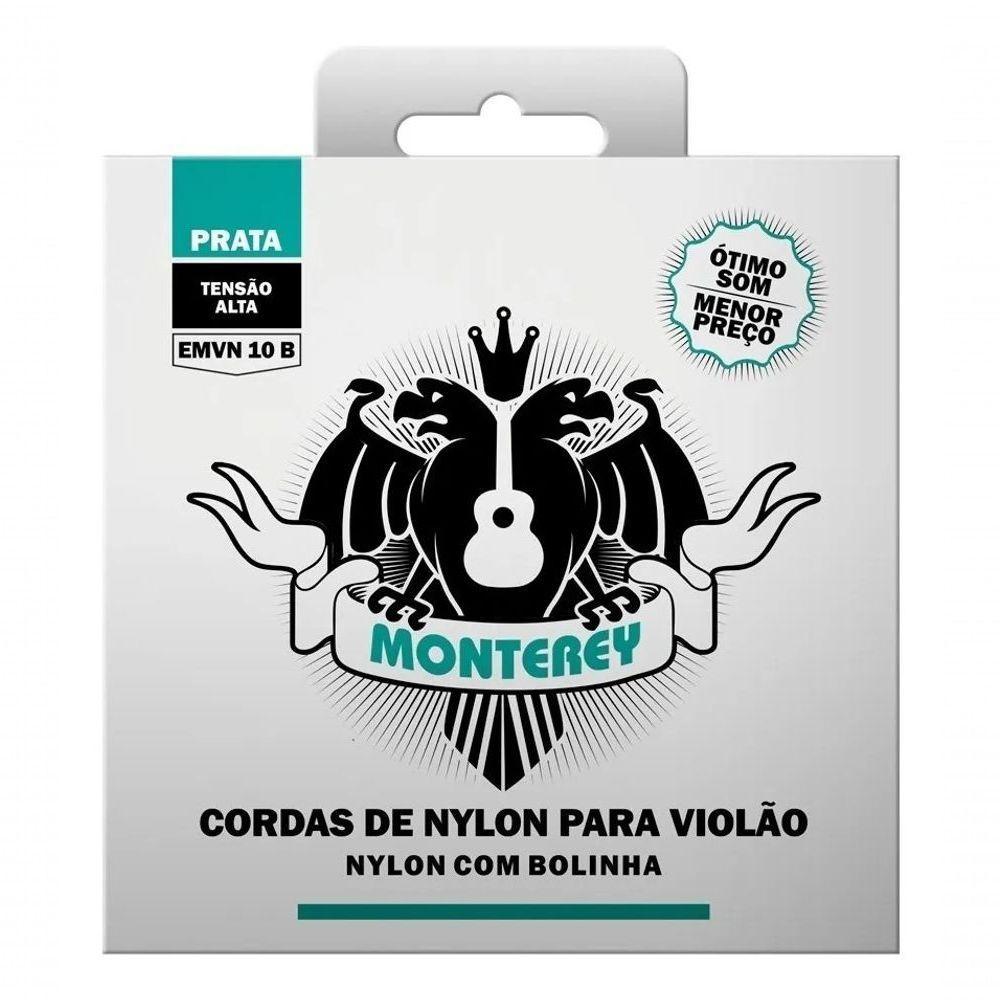 Jogo De Cordas P-violão Nylon Monterey Tensão Alta Emvn10b Prata Com Bolinha - 1