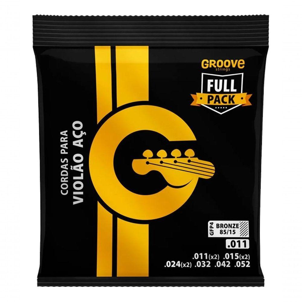 Jogo De Cordas P-violão Bronze 85-15 Groove 0.011"-0.052" Gfp4 - 1