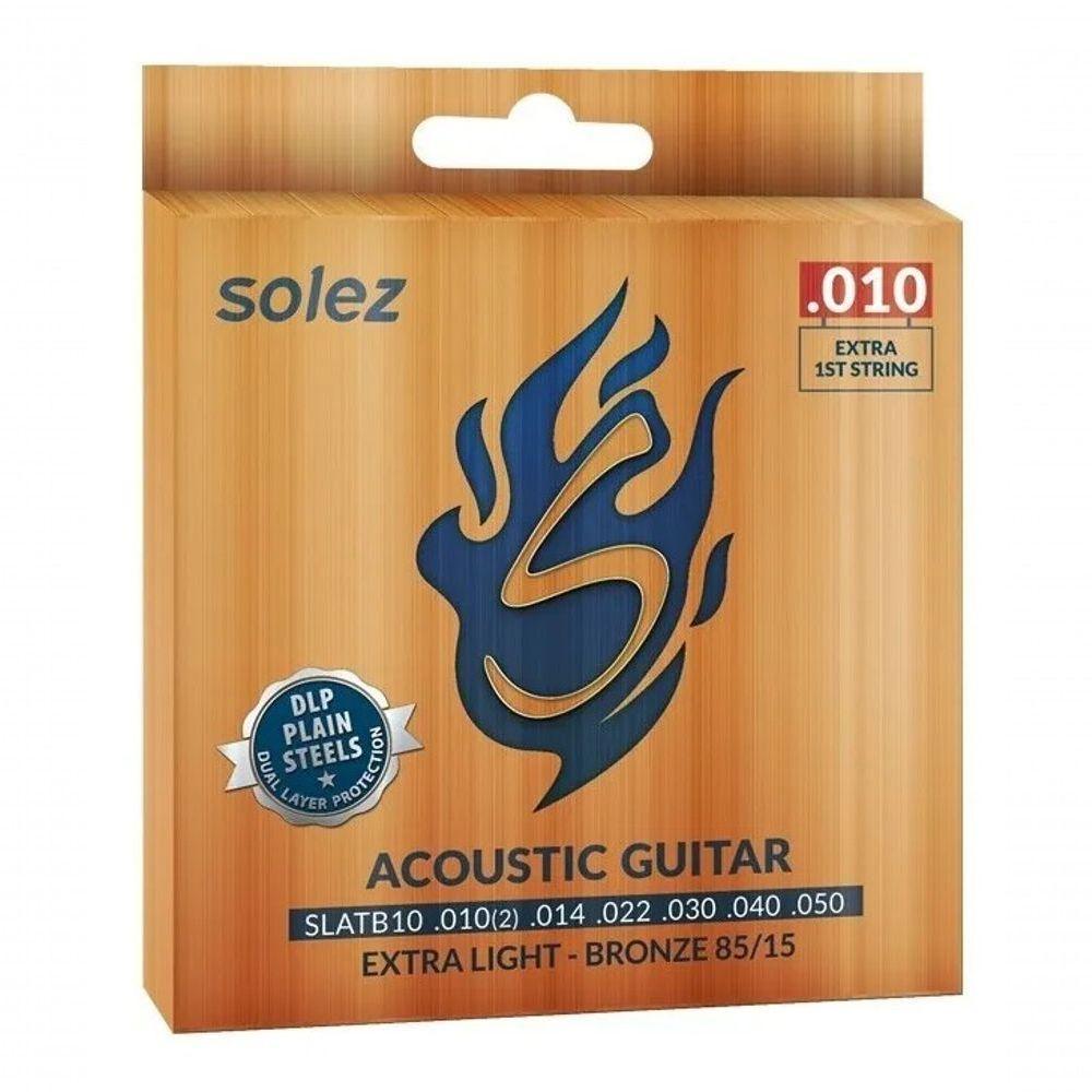 Jogo De Cordas P-violão Bronze 85-15 Solez 0.010"-0.050" Slatb10 - 1