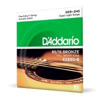 Cordas Para Violão Aço D Addario Bronze 85-15 Ez890-b .009-.045 Com Corda Extra Pl009 - 2