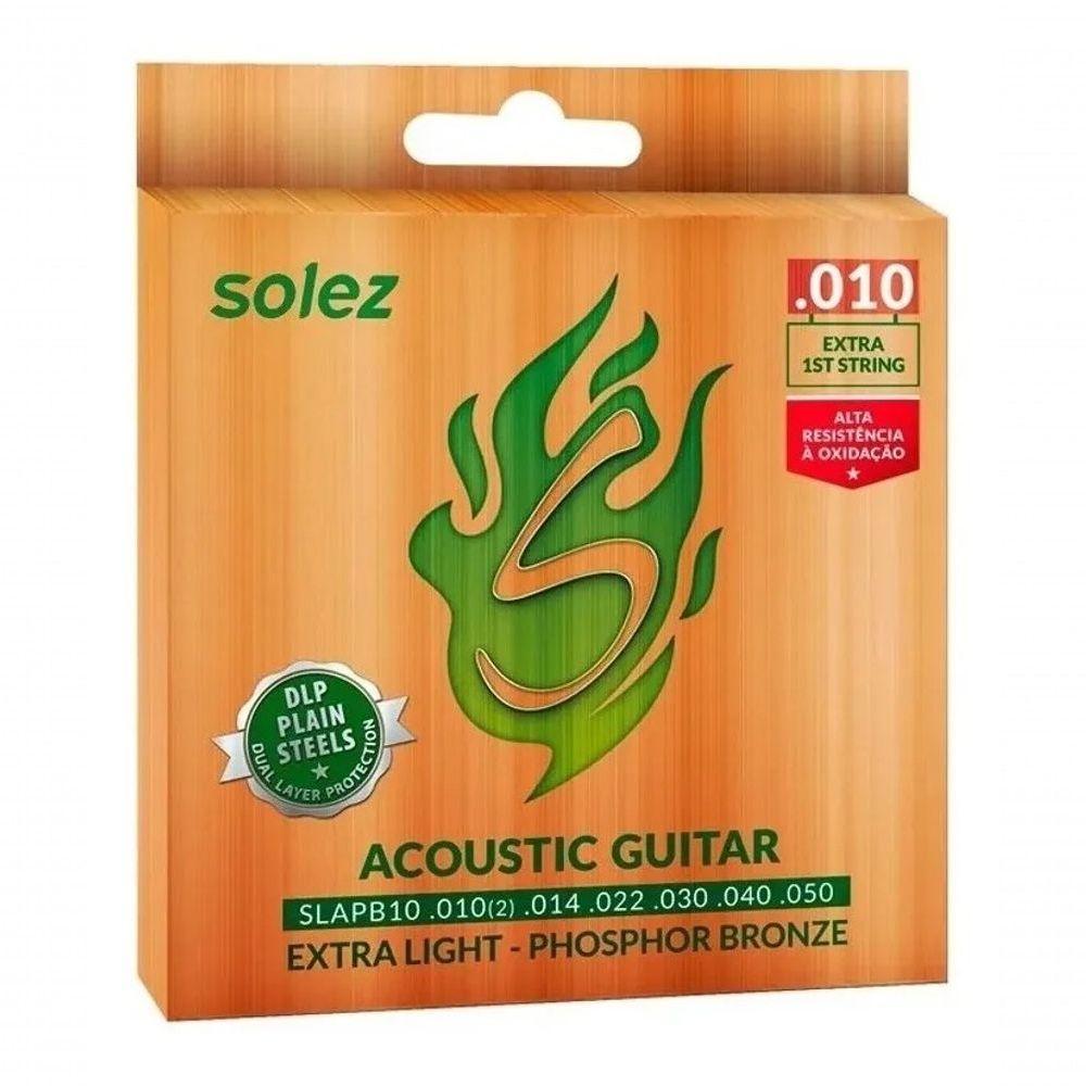 Jogo De Cordas P-violão Solez P.bronze 0.010"-0.050" Slapb10 - 1