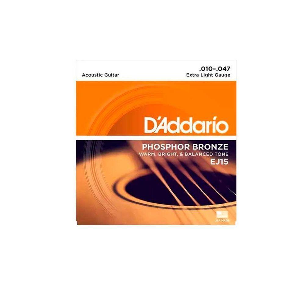 Cordas Para Violão Aço D Addario Phosphor Bronze Ej15 .010-.047 - 1