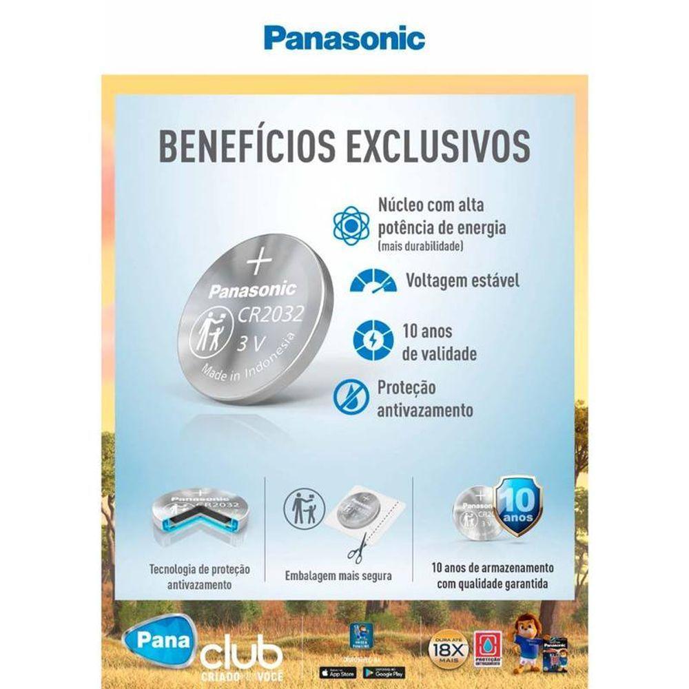 Bateria Cr2032 Botão Panasonic 10 Cartelas Com 05 Baterias Por Cartela - Pç - 10 - 3