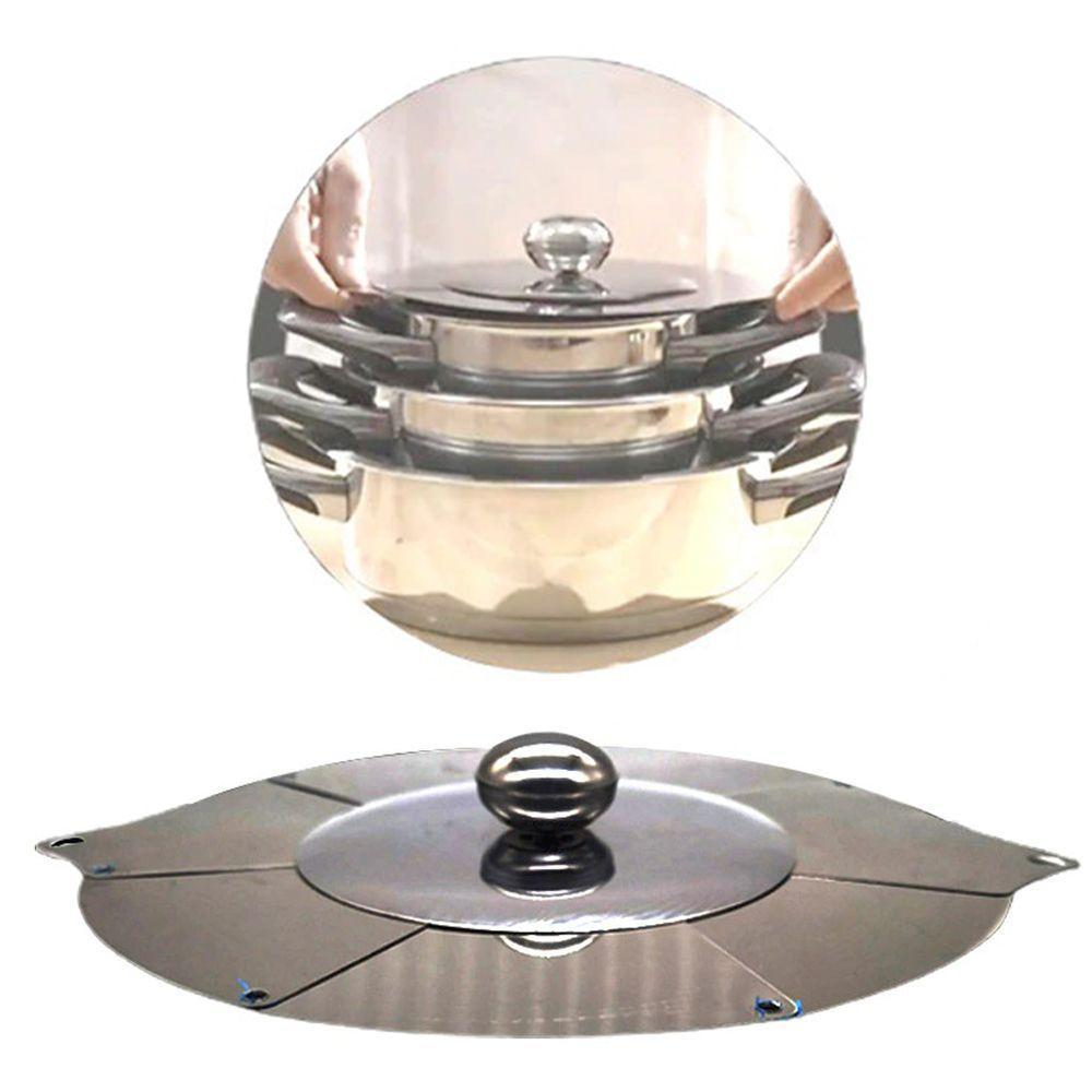 Tampa Frigideira Panela Universal Retratil Ajustavel Inox Cocçao Regula Tamanho Conserva Alimentos - 1