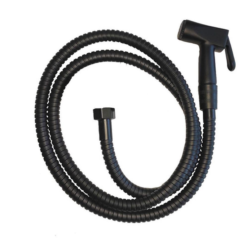 Engate Para Chuveirinho Ducha Higienica Mangueira 1 Metro E 20cm Flexivel Pia Lavabo Banheiro Preto Fosco - 2