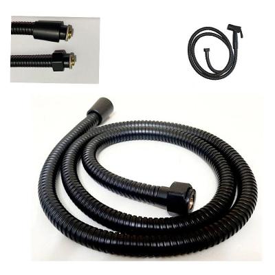 Engate Para Chuveirinho Ducha Higienica Mangueira 1 Metro E 20cm Flexivel Pia Lavabo Banheiro Preto Fosco
