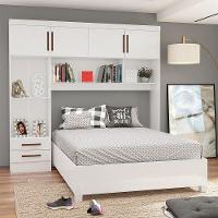 Guarda Roupa Modulado Com Cama Paris 4 Portas 2 Gavetas Branco - 1