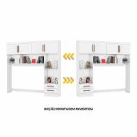 Guarda Roupa Modulado Com Cama Paris 4 Portas 2 Gavetas Branco - 9
