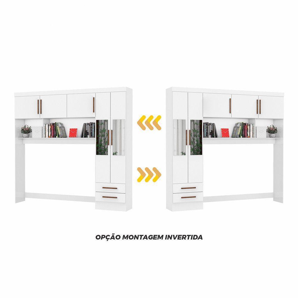 Guarda Roupa Modulado Paris 5 Portas Com Espelho E 2 Gavetas Branco - 6