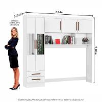 Guarda Roupa Modulado Paris 5 Portas Com Espelho E 2 Gavetas Branco - 3