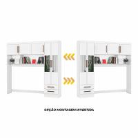 Guarda Roupa Modulado Paris 5 Portas Com Espelho E 2 Gavetas Branco - 6