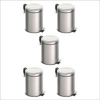 Kit Com 5 Lixeiras Brasil Inox Tramontina 5 Litros Com Pedal - 1