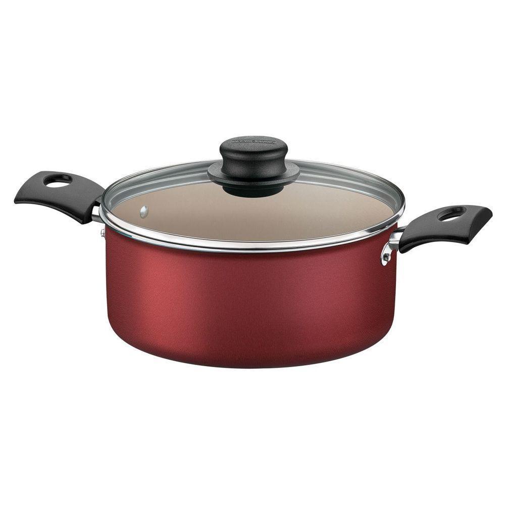Panela Caçarola Antiaderente Com Tampa De Vidro 20 Cm 2,8l Turim Vermelho Tramontina - 1