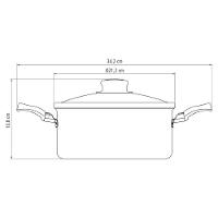 Panela Caçarola Antiaderente Com Tampa De Vidro 20 Cm 2,8l Turim Vermelho Tramontina - 2
