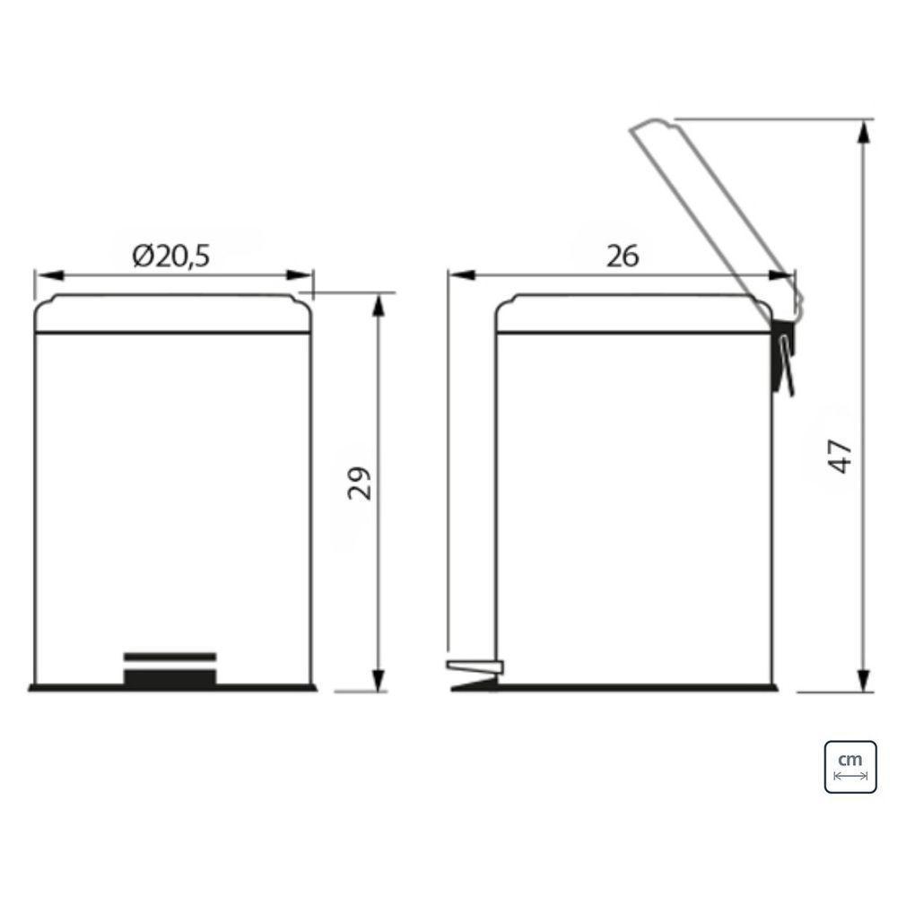 Kit Com 2 Lixeiras Brasil Inox Tramontina 5 Litros Com Pedal - 3