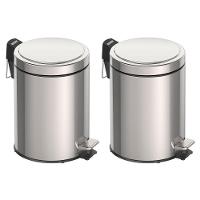 Kit Com 2 Lixeiras Brasil Inox Tramontina 5 Litros Com Pedal - 1