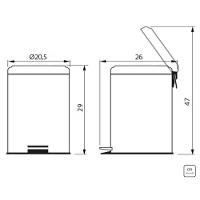 Kit Com 2 Lixeiras Brasil Inox Tramontina 5 Litros Com Pedal - 3