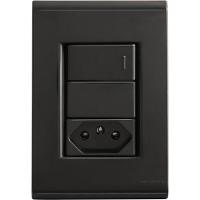 Conjunto 4x2 Com 1 Interruptor Simples 10 A 250 V E 1 Tomada 2p T 10 A 250 V Tramontina Liz Grafite - 2