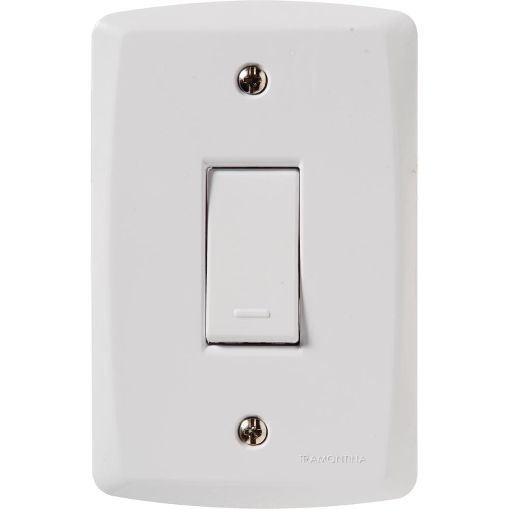 Conjunto 4x2 Com 1 Interruptor Simples 10 A 250 V Tramontina Lux2 Branco 120 Unidades - 1