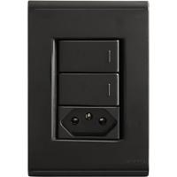 Kit 4x2 Com 2 Interruptores Simples 10 A 250 V E 1 Tomada 2p T 10 A 250 V Tramontina Liz Grafite - 1