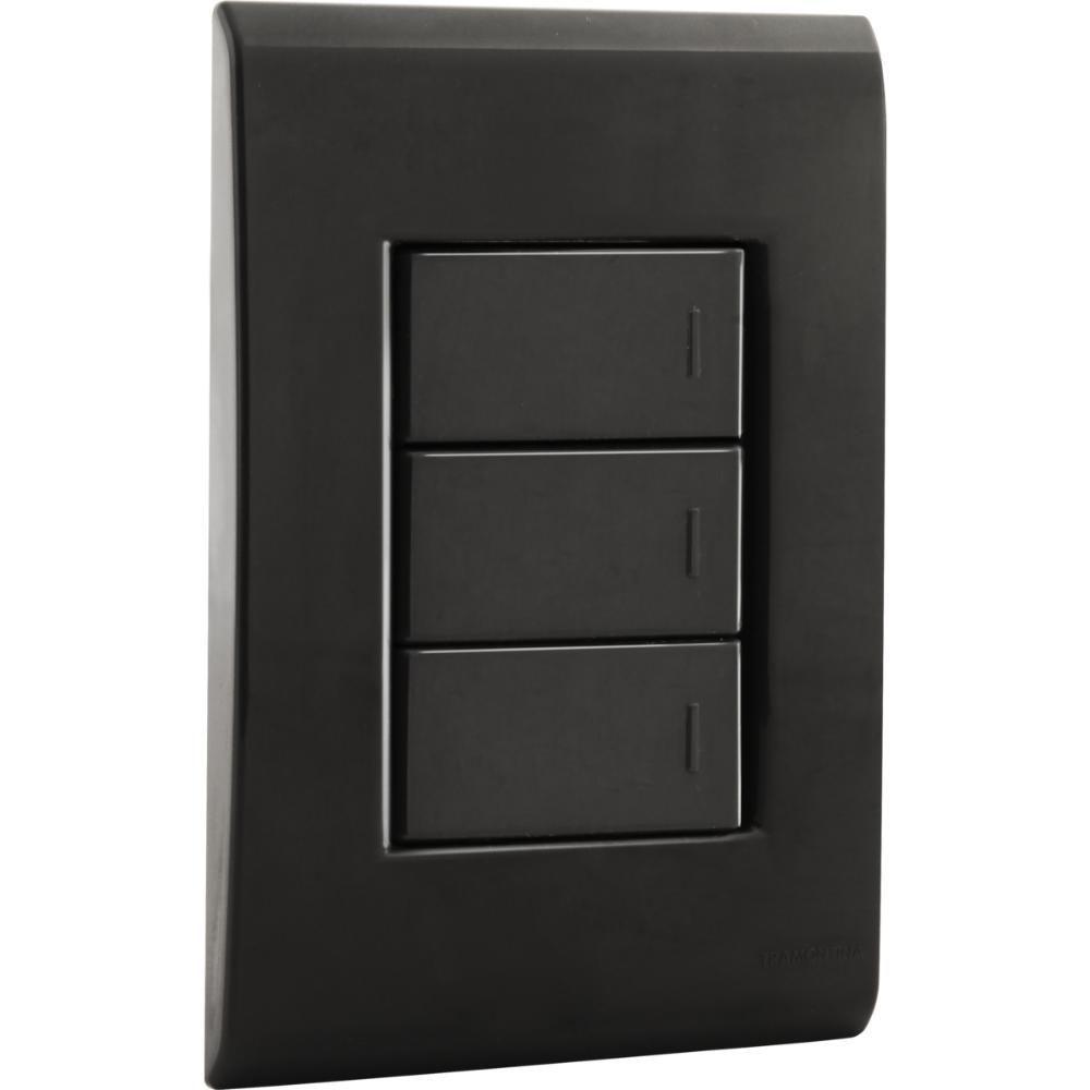 Conjunto 4x2 Com 3 Interruptores Simples 10 A 250 V Tramontina Liz Grafite - 1