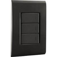 Conjunto 4x2 Com 3 Interruptores Simples 10 A 250 V Tramontina Liz Grafite - 1