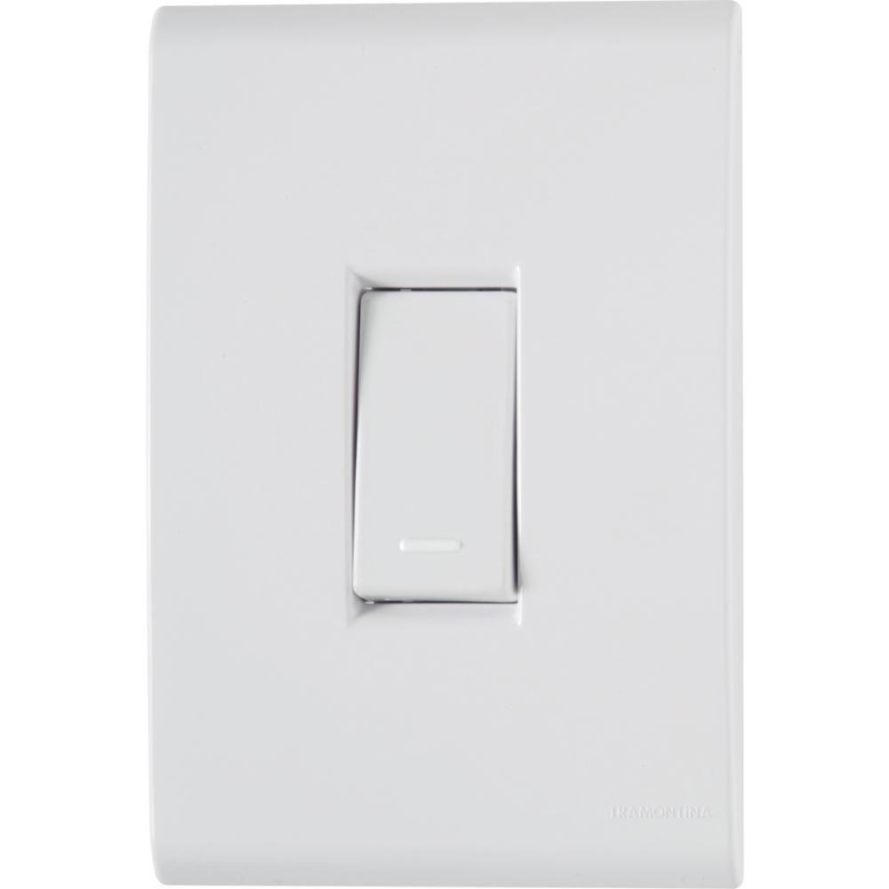 Conjunto 4x2 Com 1 Interruptor Simples Tramontina Liz 10 A 250 V Branco 120 Unidades - 1