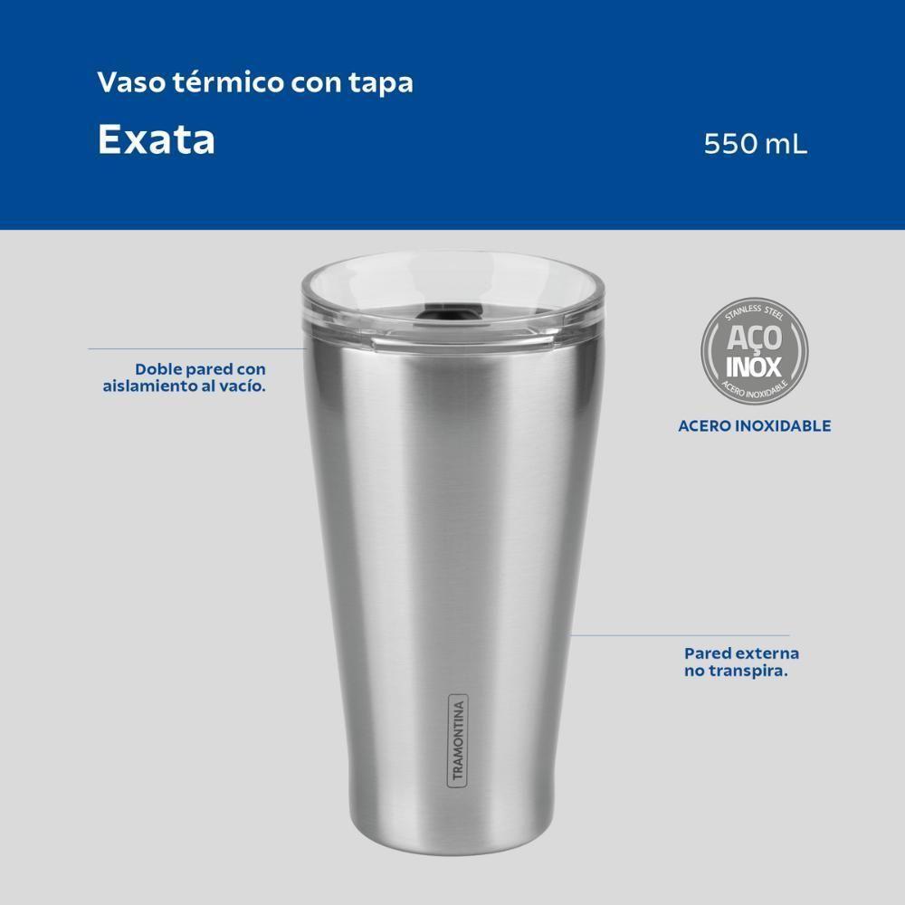 Copo Térmico Tramontina Exata Em Aço Inox Com Tampa 550 Ml - 2