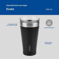 Copo Térmico Tramontina Exata Em Aço Inox Preto Com Tampa 550 Ml - 2