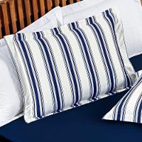 Jogo Cama Lençol Daily King Malha 100% Algodão Listrado 4 Peças - Azul Marinho - 3