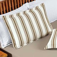 Jogo Cama Lençol Daily Solteiro Malha 100% Algodão Listrado 3 Peças - Cáqui - 5