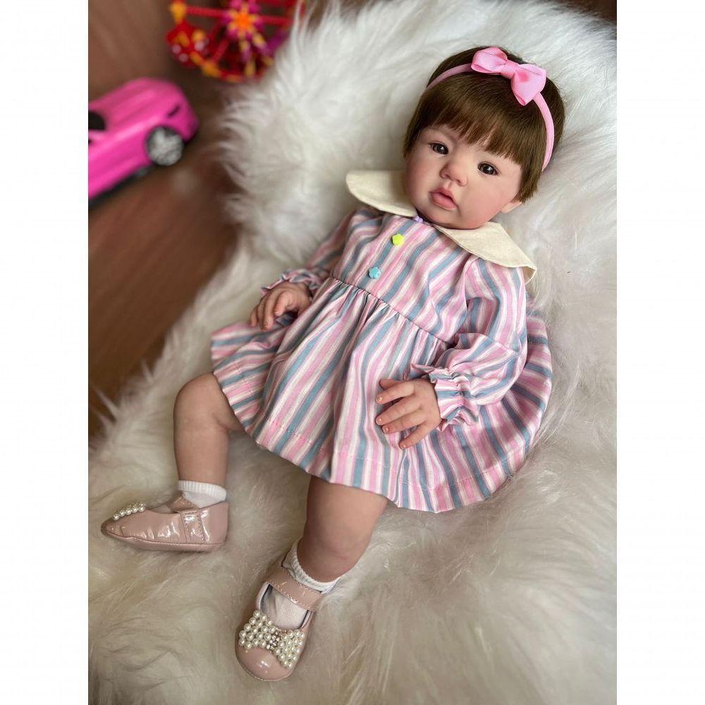 Bebê Reborn Elisa - Kit Simples Corpo Do Bebê Tecido - 5