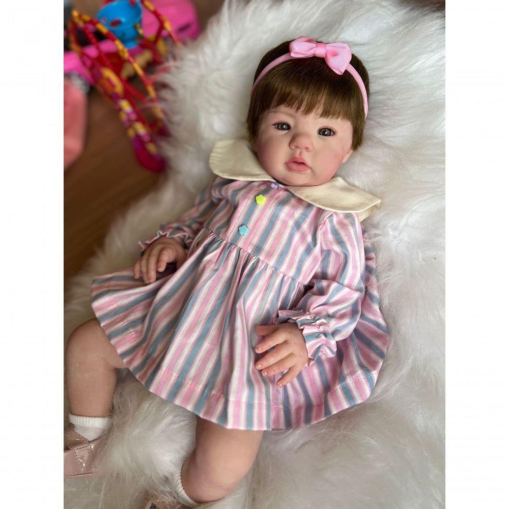 Bebê Reborn Elisa - Kit Simples Corpo Do Bebê Tecido - 9