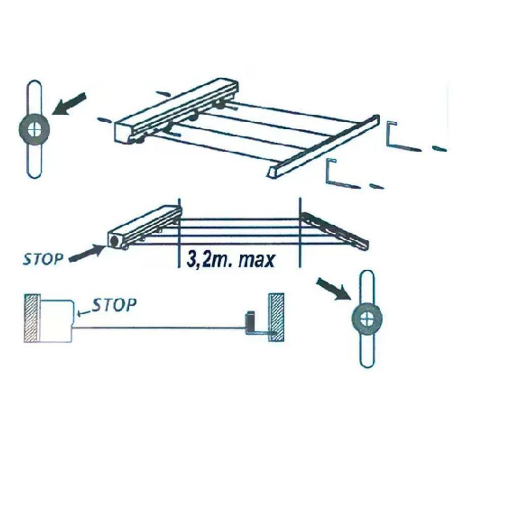 Varal Retrátil Automático Com 4 Cordas Ajustável - 6