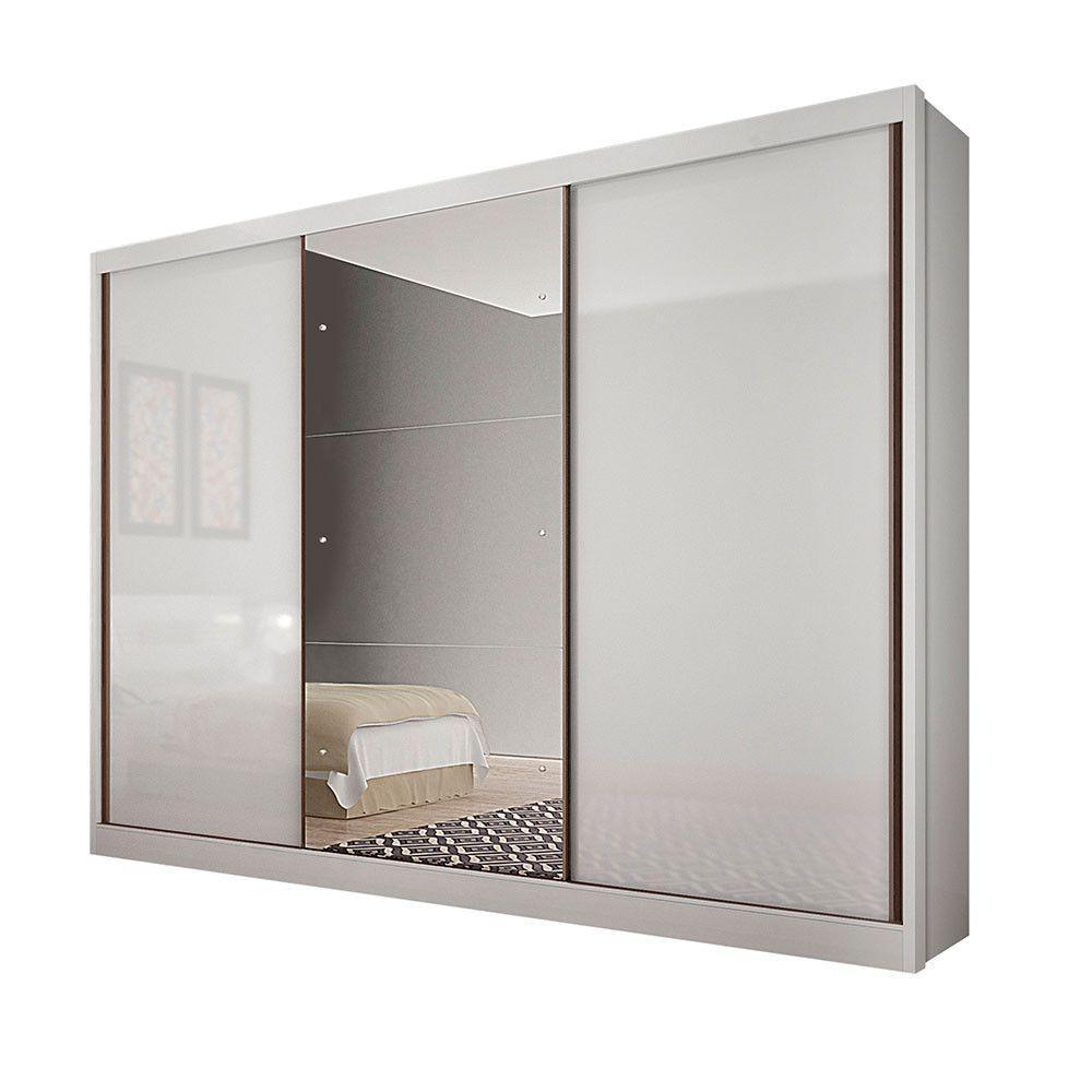 Guarda Roupa Varsóvia 3 Portas 6 Gavetas Com Espelho Clic Móveis Branco - 4